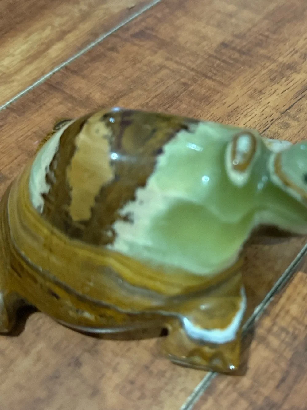 Handcrafted Green and Brown Jasper Turtle Figurine - Home Accents